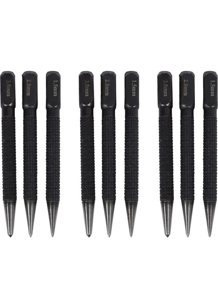 9 Adet Karbonlu Çelik Merkezi Yumruk Seti 10 cm Alaşımlı Çelik Metal Ahşap Işaretleme Sondaj Aracı Için Kaymaz Merkezi Yumruk (Yurt Dışından)