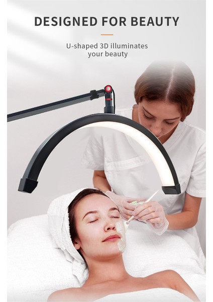 16 Inç LED Video Işık Yarım Ay Şekilli Masaüstü Halka Güzellik Salon Makyajı Için Canlı Akış Dolgu Işığı A-Eu Fiş (Yurt Dışından) fiyatları