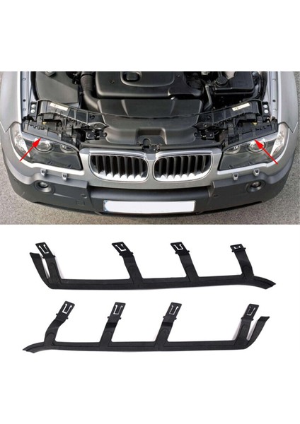 1paır Siyah Ön Far Conta Üst Braket Bmw Için Uygun X3 E83 2004-2010 63126939273 63126939274 (Yurt Dışından) fiyatları