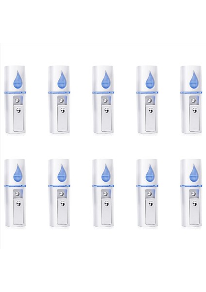 10X Taşınabilir Nano Yüz Mister Mini Yüz Vapur Atomizasyon Ayna Beyaz ile Uzantılar (Yurt Dışından)
