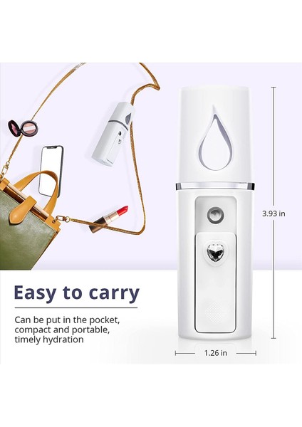 10X Taşınabilir Nano Yüz Mister Mini Yüz Vapur Atomizasyon Ayna Beyaz ile Uzantılar (Yurt Dışından) modelleri