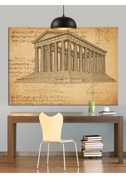 Eski Yunan Tapınak Kalıntısı Dekoratif Kanvas - Mdf Ahşap Tablo