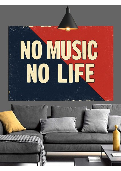 "müzik Yok Hayat Yok" Slogan Dekoratif Kanvas - Mdf Ahşap Tablo fiyatları