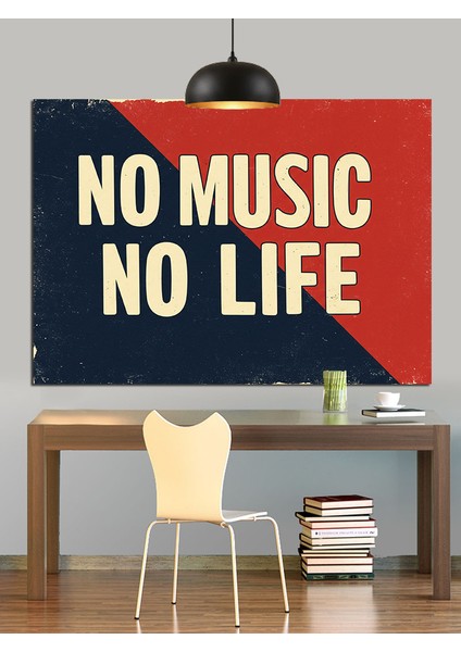 "müzik Yok Hayat Yok" Slogan Dekoratif Kanvas - Mdf Ahşap Tablo fırsatları