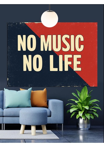 "müzik Yok Hayat Yok" Slogan Dekoratif Kanvas - Mdf Ahşap Tablo indirimleri
