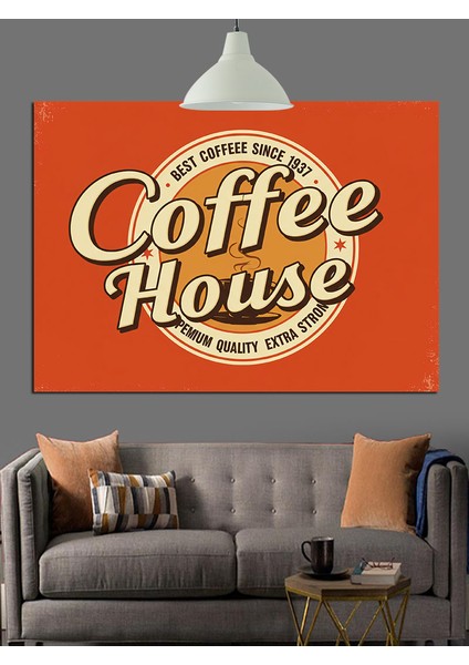"coffee House" Tipografi Görseli Dekoratif Kanvas - Mdf Ahşap Tablo