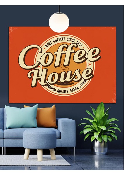"coffee House" Tipografi Görseli Dekoratif Kanvas - Mdf Ahşap Tablo modelleri