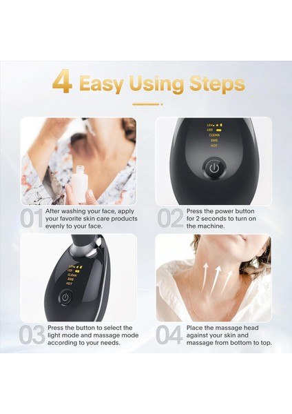 7 Arada Önleyici Yüz Masajı Yüz Heykel Cihazı Yüz Boyun Gözü Cilt Aracı Cihazı Kadınlar ve Erkek Için (Yurt Dışından) indirimleri