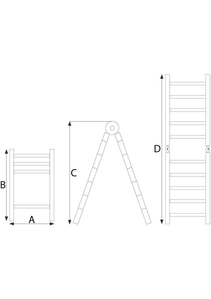 7+7 Basamaklı Çift Taraflı A Tipi Uzayan Teleskopik Merdiven 4,4 M