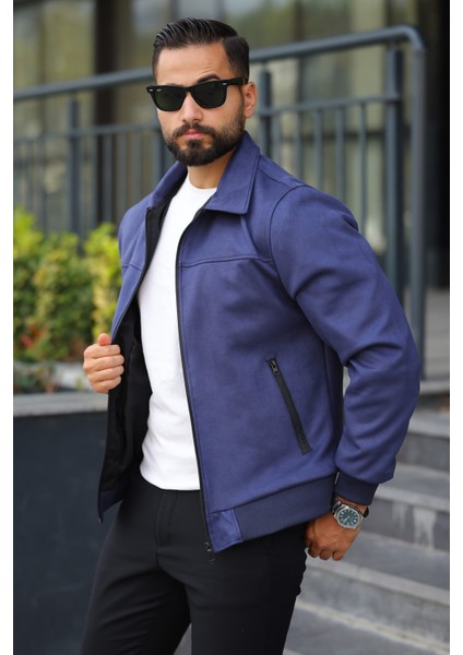 Polo Yaka Baharlık Süet Ceket
