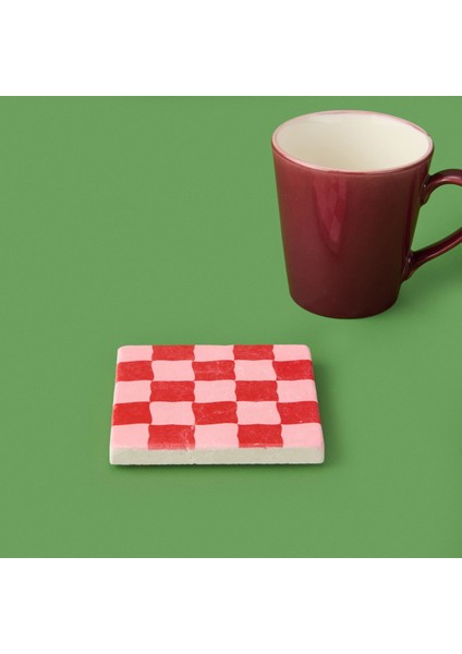 Kitchen Damalı Bardak Altlığı - Renkli - 10 cm fiyatları