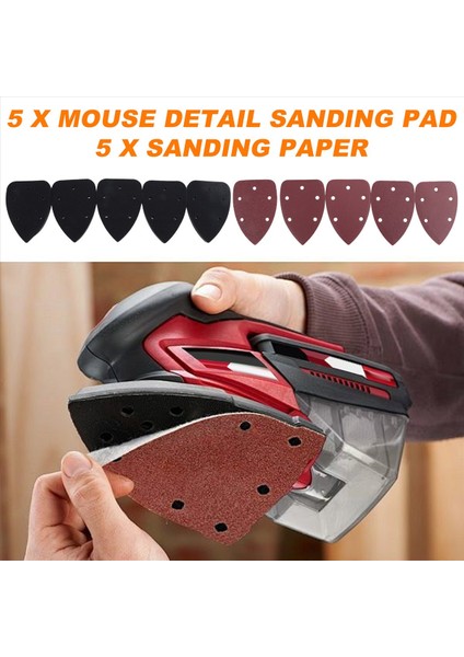 5 Paket Fare Zımparalama Arayüz Pad Kancası ve Döngü Üçgen Zımparalama Pedi 5 Delikli Fare Zımpara Zımpara Kağıdı Destek Ped (Yurt Dışından) fırsatları