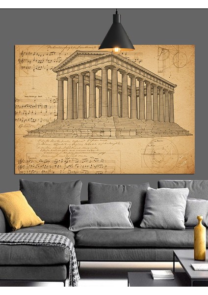 Eski Yunan Tapınak Kalıntısı Dekoratif Kanvas - Mdf Ahşap Tablo fırsatları