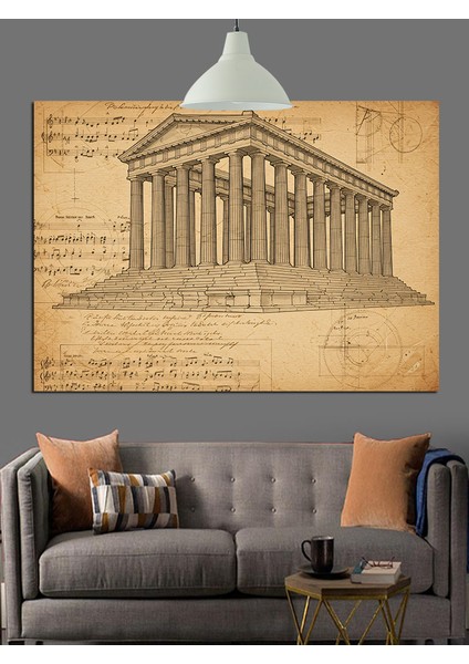 Eski Yunan Tapınak Kalıntısı Dekoratif Kanvas - Mdf Ahşap Tablo indirimleri