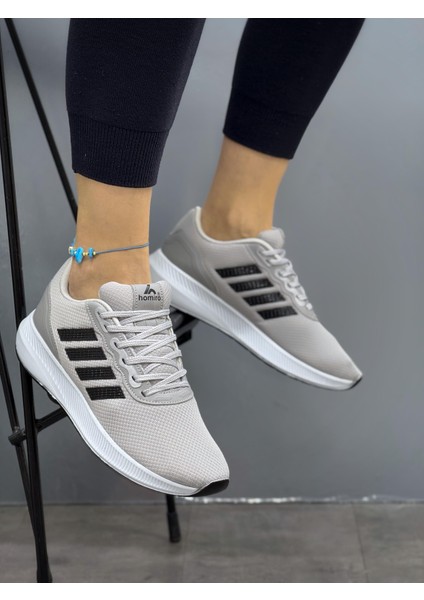 Unisex Fuspetli Poli Taban Spor Ayakkabı-Buz-Siyah