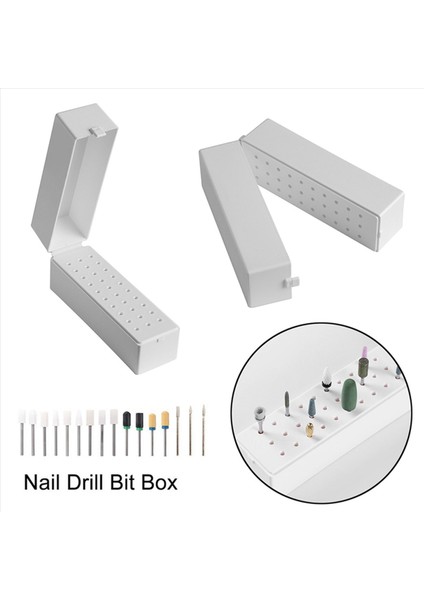 3x Tırnak Matkap Bitleri Tutucu Toz Geçirmez Stand Ekran Konteyneri 30 Delik Manikür Araçları Akrilik Kılıf Manikür Araçları (Yurt Dışından) indirimleri