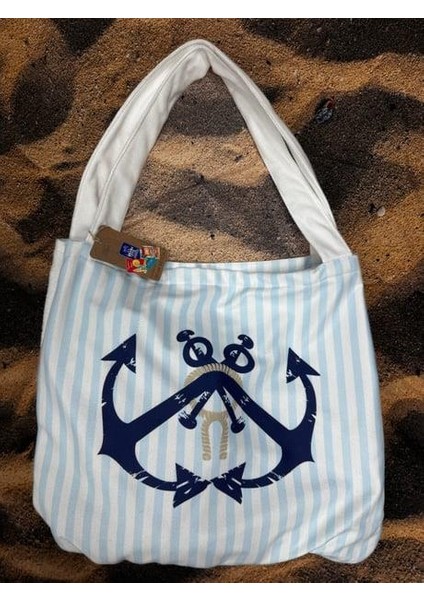 Desenli Plaj Havlusu Çantaya Dönüşür 70X150 1110KAR