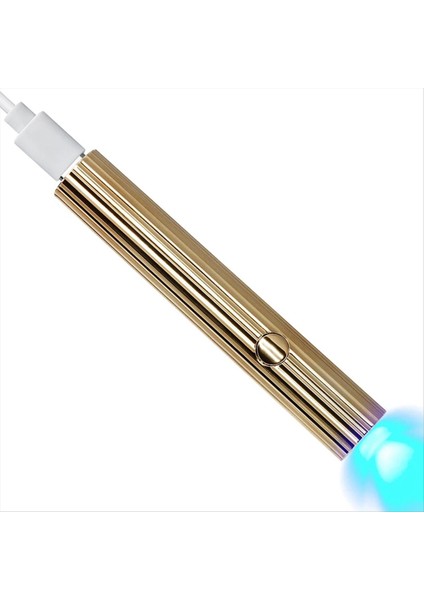 Mini Uv LED Tırnak Kurutucuları 3W Taşınabilir Hızlı Tırnak Kurutma Lambası USB Şarj Edilebilir Mini El Feneri Kalem Altın (Yurt Dışından)