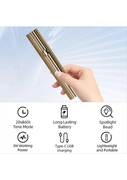 Mini Uv LED Tırnak Kurutucuları 3W Taşınabilir Hızlı Tırnak Kurutma Lambası USB Şarj Edilebilir Mini El Feneri Kalem Altın (Yurt Dışından) indirimleri