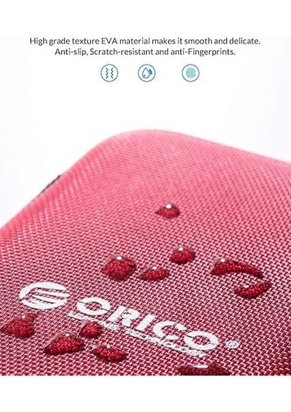 2.5 Inç Taşınabilir Su Geçirmez SSD HDD Sabit Disk Koruma Çantası, Phd-25 (Kırmızı) fırsatları