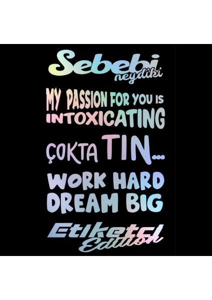 Yeni Süper Hologram Arka Cam Oto Sticker Set