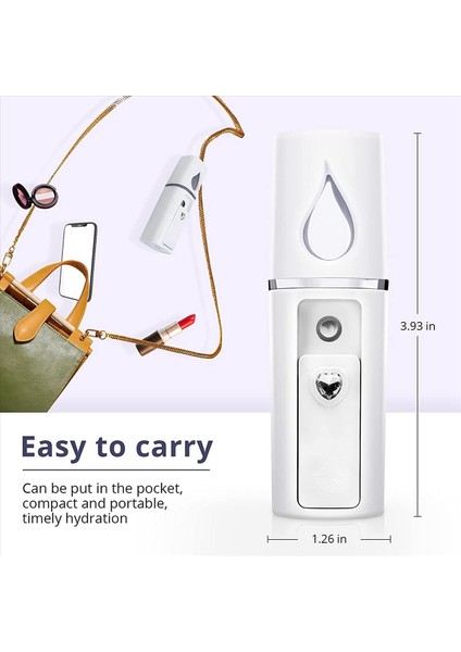 4x Taşınabilir Nano Yüz Mister Mini Yüz Vapur Atomizasyon Ayna Beyaz ile Uzantılar (Yurt Dışından) fırsatları