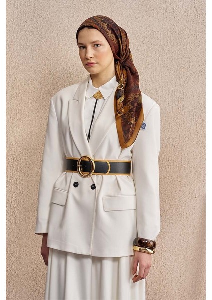 Kahverengi Ed Scarf Vision Art Collection Verse Eşarp fırsatları