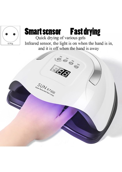 180W Tırnak Lambası Güneş X7 Max 57LE Uv Lamba Fototerapi Kurutucu Lambası Manikür Için Profesyonel Lamba -Eu Fiş (Yurt Dışından) fiyatları