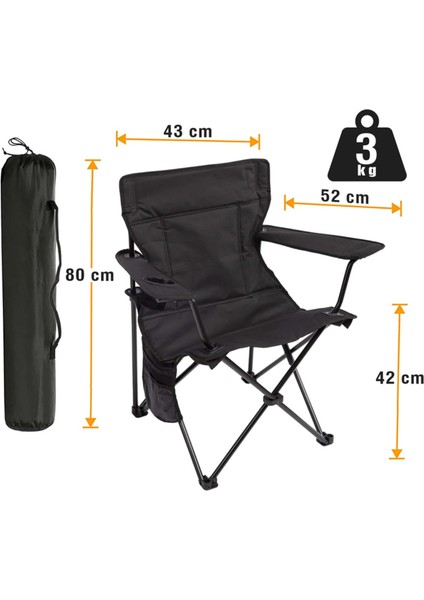 V2 Lüks Kamp Sandalyesi Siyah fırsatları