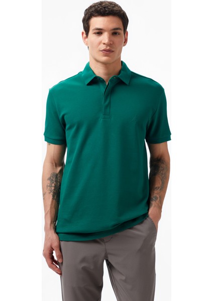 Erkek Yeşil Slim Fit Polo Yaka T-Shirt
