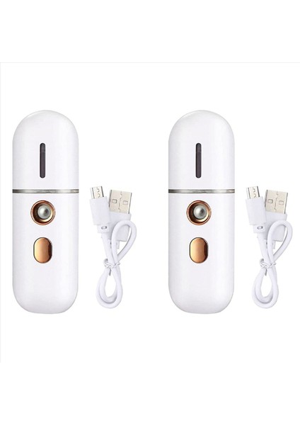 2x Taşınabilir Yüz Vapur Mini USB Yüz Nemlendirici Nano Yüz Püskürtücü Kullanışlı Yüz Vapur Sis Sprey Makinesi (Yurt Dışından)
