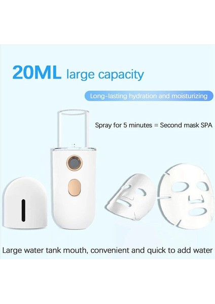 2x Taşınabilir Yüz Vapur Mini USB Yüz Nemlendirici Nano Yüz Püskürtücü Kullanışlı Yüz Vapur Sis Sprey Makinesi (Yurt Dışından) indirimleri