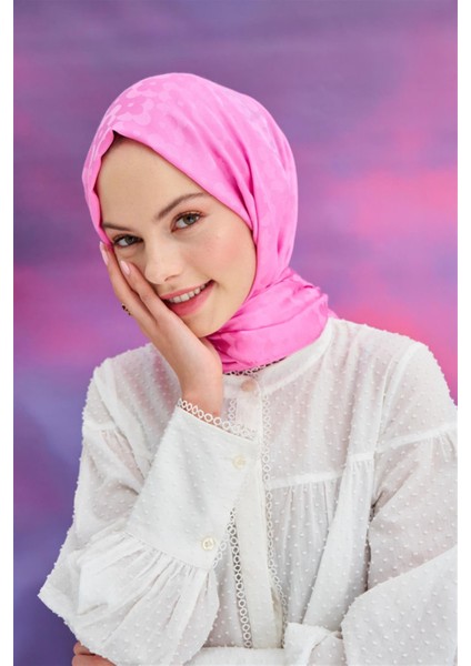 Çiçek Desen Jakar Italyan Ipekli Şal Pembe fiyatları