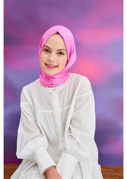 Çiçek Desen Jakar Italyan Ipekli Şal Pembe indirimleri