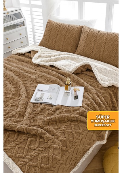 Pufly Jakar Sherpa Battaniye Seti Çift Kişilik 3 Parça Yumuşak Peluş Wellsoft Yatak Örtüsü fiyatları