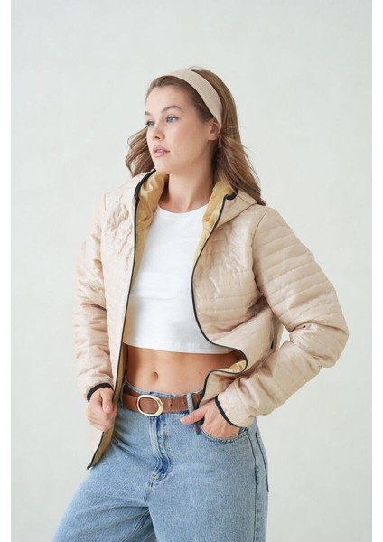 Içi Astarlı Su ve Rüzgar Geçirmez Cepli Kapüşonlu Kadın Mont fiyatları