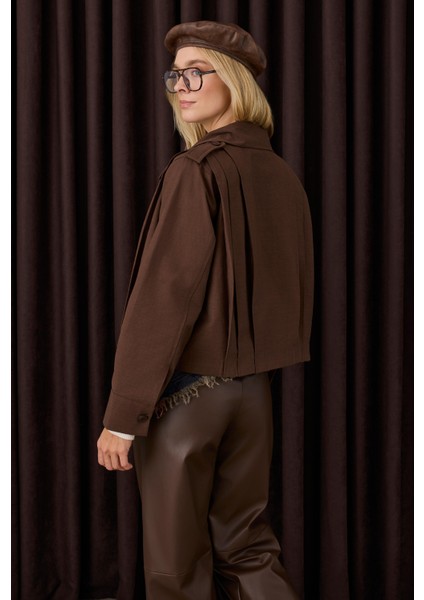 Kısa Pileli Ceket Acı Kahve fırsatları