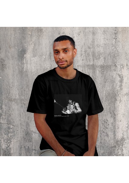 Jimi Hendrix Falkoner Centret Copenhagen 1969 Tişört - Siyah modelleri