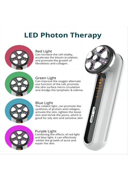 Mikro Akım Yüz Cihazı Yüz Kaldırma Makinesi Boyun Cildini Sıkma Masajı LED Işık Terapisi Titreşim Güzellik Aracı Beyaz (Yurt Dışından) indirimleri