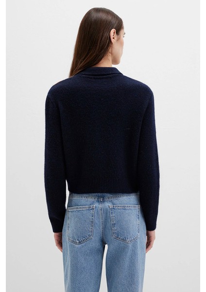 Kadın Yün Karışımlı Baklava Desenli Lacivert Hırka 1710825-84371 fırsatları