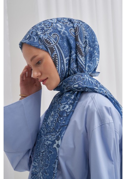 Nilla Pamuklu Şal Diamond Mavi modelleri