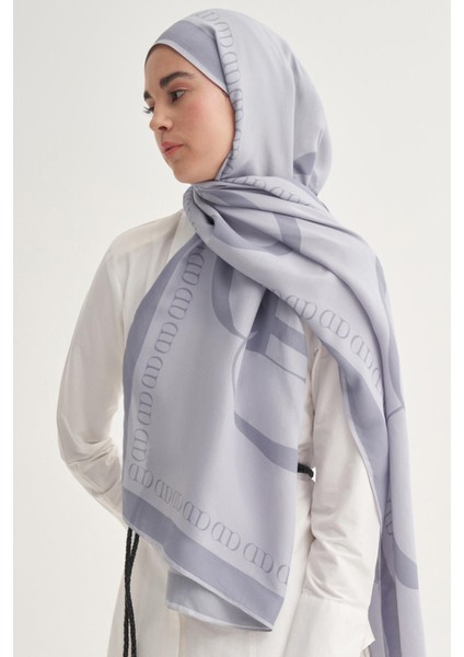 Aura Monogram Floş Şal Füme