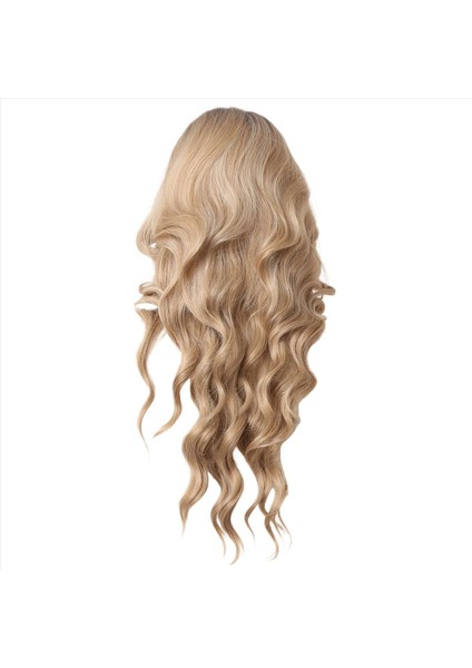 Avrupa ve Amerika Birleşik Devletleri Şık Peruk Ön Dantelli Büyük Dalga Perukları Kimyasal Elyaf Peruk Kadınlar Orta Bölüm Peruk (Yurt Dışından)