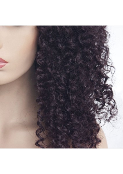 22 Inç Gevşek Kıvırcık Derin Dalga Dantel Ön Peruk Isıya Dayanıklı Sentetik Orta Parça Peruk Kadınlar Için (Yurt Dışından)