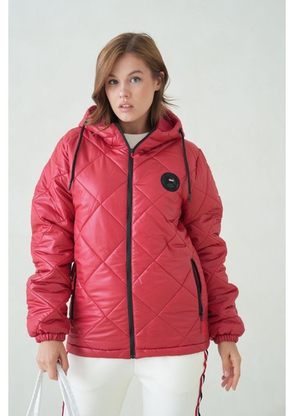 Su ve Rüzgar Geçirmez Jel Elyaflı Kapitone Cepli Spor Mont