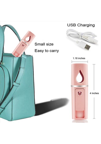 6x Taşınabilir Nano Yüz Mister Mini Yüz Vapur Atomizasyon Ayna Pembesi ile Uzantılar (Yurt Dışından) modelleri