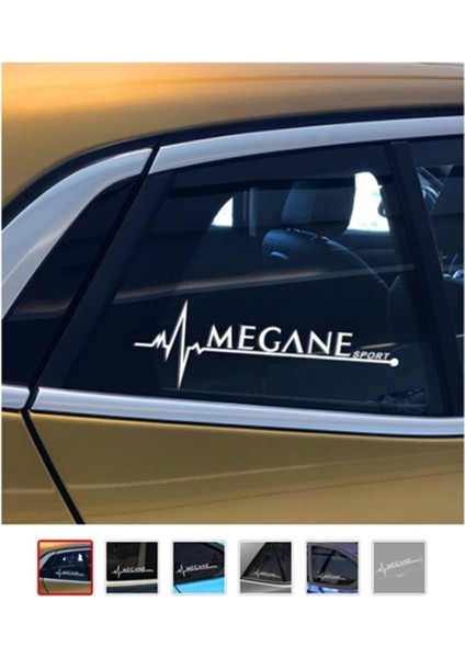Megan Sport Oto Özel Yeni Sticker 2 Adet Beyaz 20*7 cm