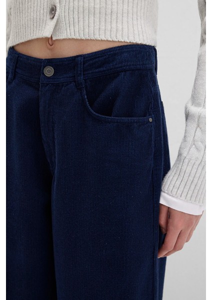 Kadın Lacivert Kadife Pantolon 1011174-80729 fiyatları