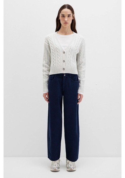 Kadın Lacivert Kadife Pantolon 1011174-80729 modelleri