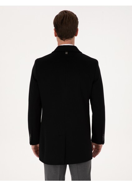 Erkek Siyah Ex Slim Fit Yün Karışımlı Palto 50314593-VR046 indirimleri